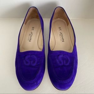 Purple suede St. John loafers size 7